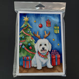 Coton de Tulear Christmas Reindeer Greeting Cards Pack of 8