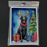 Curly-Coated Retriever Christmas Reindeer Greeting Cards Pack of 8