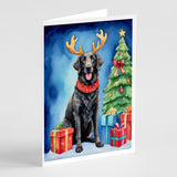 Curly-Coated Retriever Christmas Reindeer Greeting Cards Pack of 8