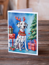 Dalmatian Christmas Reindeer Greeting Cards Pack of 8