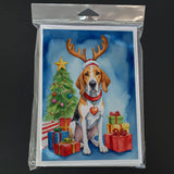 English Foxhound Christmas Reindeer Greeting Cards Pack of 8