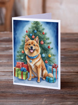 Finnish Spitz Christmas Reindeer Greeting Cards Pack of 8