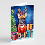 French Bulldog Christmas Reindeer Greeting Cards Pack of 8