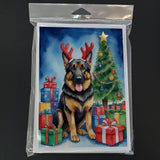 German Shepherd Christmas Reindeer Greeting Cards Pack of 8