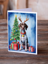 German Shorthaired Pointer Christmas Reindeer Greeting Cards Pack of 8