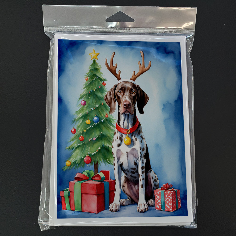 German Shorthaired Pointer Christmas Reindeer Greeting Cards Pack of 8