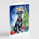 Giant Schnauzer Pointer Christmas Reindeer Greeting Cards Pack of 8