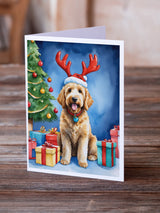 Goldendoodle Christmas Reindeer Greeting Cards Pack of 8