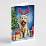 Goldendoodle Christmas Reindeer Greeting Cards Pack of 8