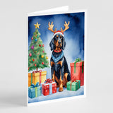 Gordon Setter Christmas Reindeer Greeting Cards Pack of 8