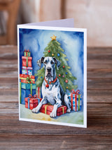 Harlequin Great Dane Christmas Reindeer Greeting Cards Pack of 8