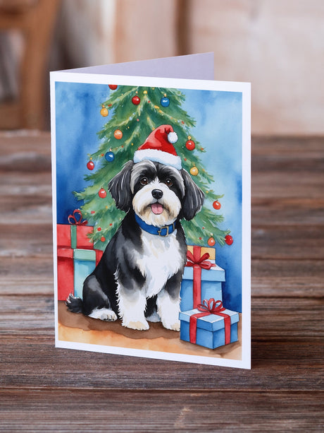 Havanese Christmas Reindeer Greeting Cards Pack of 8