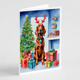 Irish Setter Christmas Reindeer Greeting Cards Pack of 8