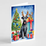 Kerry Blue Terrier Christmas Reindeer Greeting Cards Pack of 8