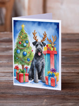 Kerry Blue Terrier Christmas Reindeer Greeting Cards Pack of 8