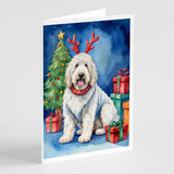 Komondor Christmas Reindeer Greeting Cards Pack of 8