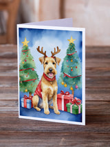 Lakeland Terrier Christmas Reindeer Greeting Cards Pack of 8