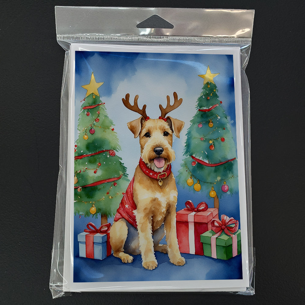 Lakeland Terrier Christmas Reindeer Greeting Cards Pack of 8