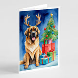 Leonberger Christmas Reindeer Greeting Cards Pack of 8