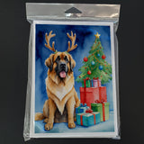 Leonberger Christmas Reindeer Greeting Cards Pack of 8