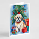 Lhasa Apso Christmas Reindeer Greeting Cards Pack of 8