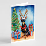 Manchester Terrier Christmas Reindeer Greeting Cards Pack of 8