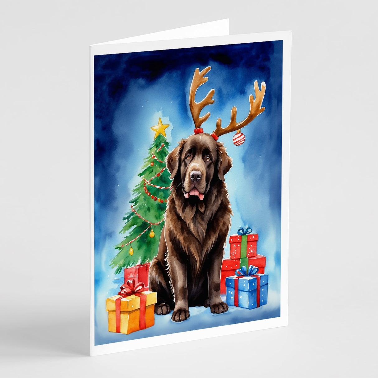 Chocolate Christmas Reindeer Greeting Cards Pack of 8