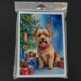 Norfolk Terrier Christmas Reindeer Greeting Cards Pack of 8