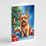 Norfolk Terrier Christmas Reindeer Greeting Cards Pack of 8