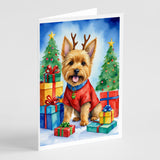 Norwich Terrier Christmas Reindeer Greeting Cards Pack of 8