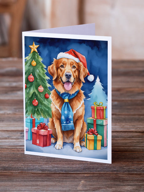 Nova Scotia Duck Tolling Retriever Christmas Reindeer Greeting Cards Pack of 8