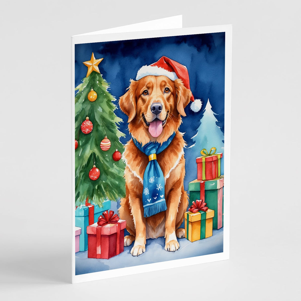 Nova Scotia Duck Tolling Retriever Christmas Reindeer Greeting Cards Pack of 8