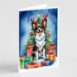 Papillon Christmas Reindeer Greeting Cards Pack of 8