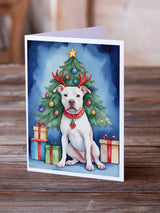 Pit Bull Terrier Christmas Reindeer Greeting Cards Pack of 8