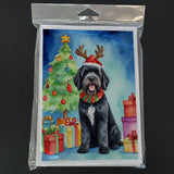 Portuguese Water Dog Christmas Reindeer Greeting Cards Pack of 8