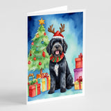 Portuguese Water Dog Christmas Reindeer Greeting Cards Pack of 8