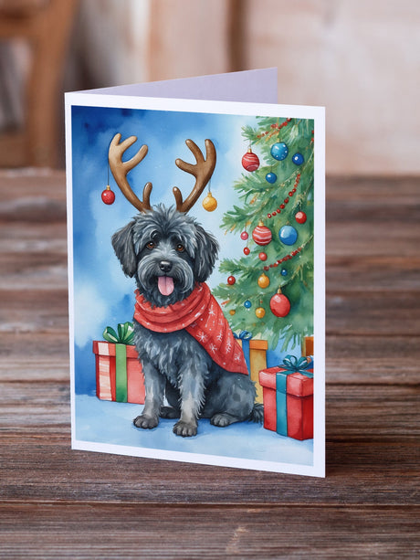 Puli Christmas Reindeer Greeting Cards Pack of 8