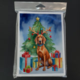 Redbone Coonhound Christmas Reindeer Greeting Cards Pack of 8