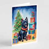 Schipperke Christmas Reindeer Greeting Cards Pack of 8