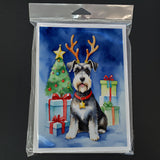 Schnauzer Christmas Reindeer Greeting Cards Pack of 8