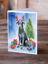 Scottish Deerhound Christmas Reindeer Greeting Cards Pack of 8