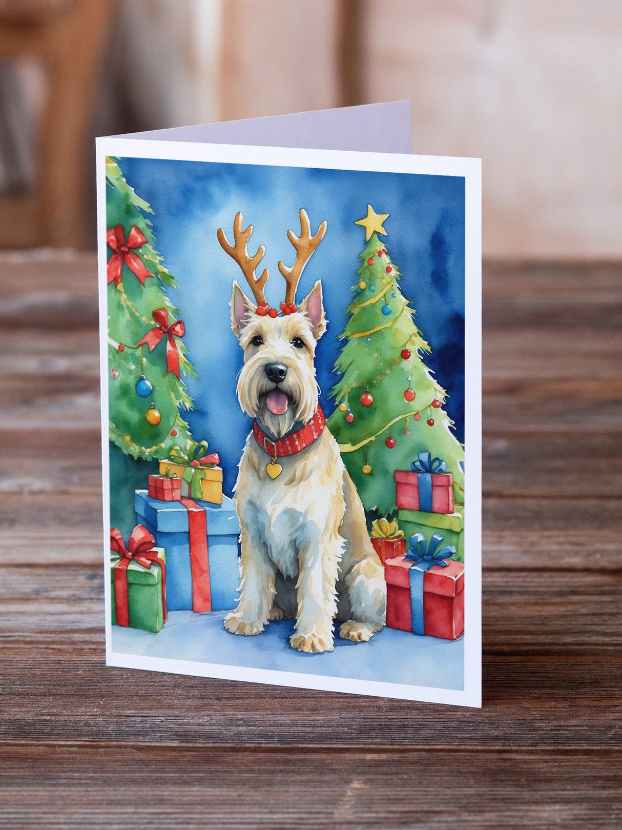 Scottish Terrier Christmas Reindeer Greeting Cards Pack of 8