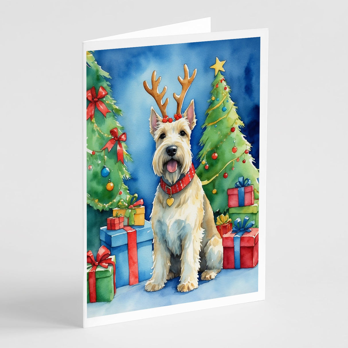 Scottish Terrier Christmas Reindeer Greeting Cards Pack of 8