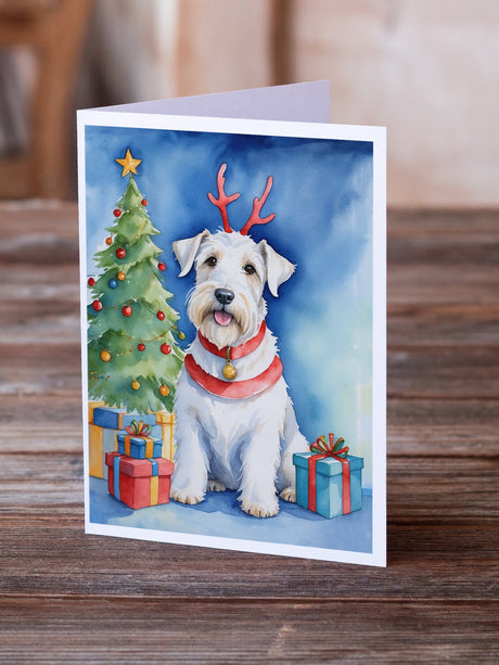 Sealyham Terrier Christmas Reindeer Greeting Cards Pack of 8