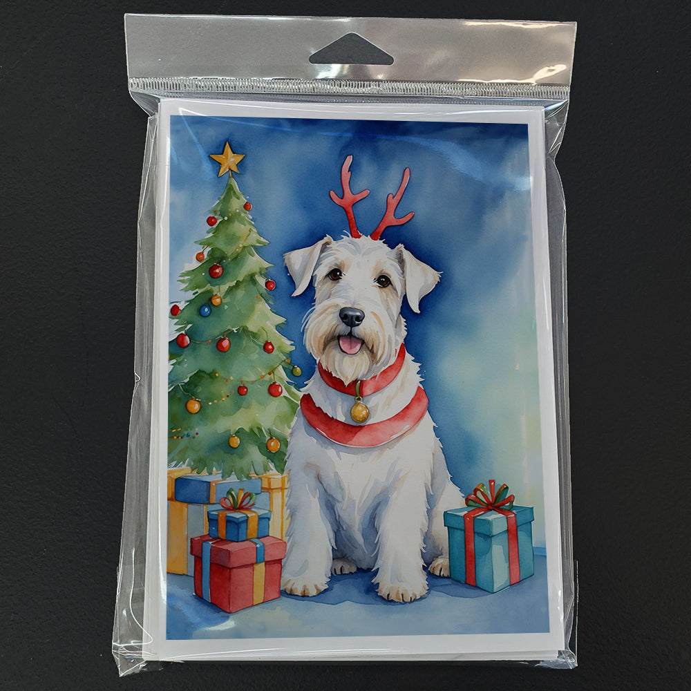 Sealyham Terrier Christmas Reindeer Greeting Cards Pack of 8