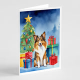 Sheltie Christmas Reindeer Greeting Cards Pack of 8