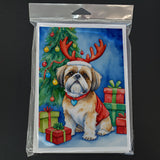 Shih Tzu Christmas Reindeer Greeting Cards Pack of 8