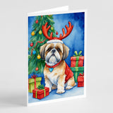 Shih Tzu Christmas Reindeer Greeting Cards Pack of 8