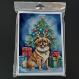 Tibetan Spaniel Christmas Reindeer Greeting Cards Pack of 8