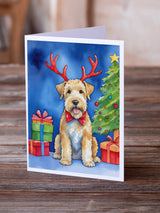 Wheaten Terrier Christmas Reindeer Greeting Cards Pack of 8